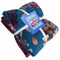Colors of Fall Blue Anti-Pill Premium No Sew Throw Fleece Fabric Kit (Wine Backing)